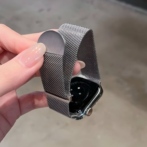 Apple Watch Band Adjustable Milanese Stylish Strap Silver Stainless Band - Picture 4 of 8